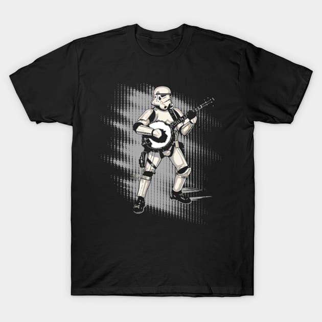 Storm Trooper Bluegrass Banjo T-Shirt by robotbasecamp